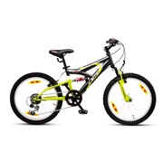 MTB Full suspension 20" 6-gear gr&aring;/gr&oslash;n