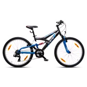 MTB Full suspension 24" 18-gear gr&aring;/bl&aring;