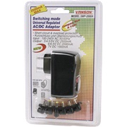 Netadapter 3-7V 2,5A med 6 stik