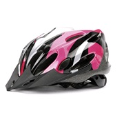 Cykelhjelm sort/pink/s&oslash;lv junior 48-55