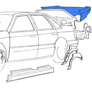 Kofanger, bag Passat St.c 4/88-9/93 sort Kofanger, bag Passat St.c 4/88-9/93 sort