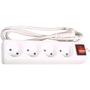 Stikd&aring;se m. 4 udtag, On/Off, 1,4 M kabel