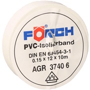 Isoleringsb&aring;nd, 10M x 12 mm, hvid